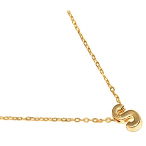 Colar Cordão Minha Inicial Letra S Folheado Ouro 18k