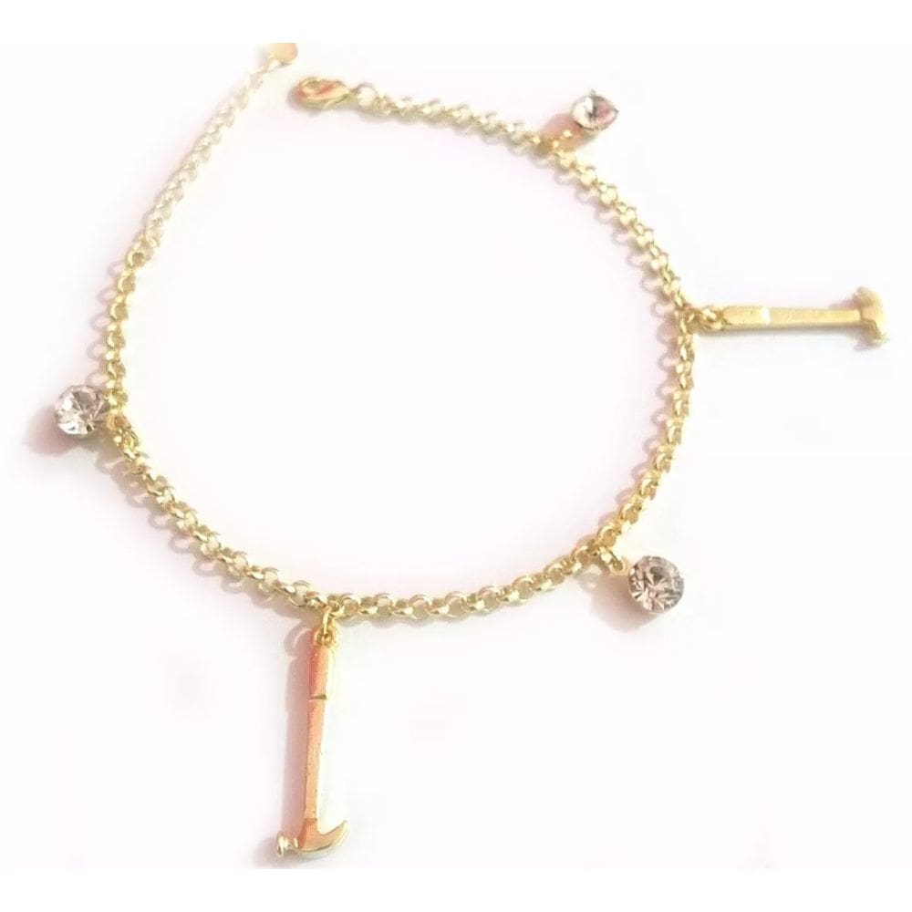 Pulseira Construção Civil Martelo Obra Folheado Ouro 18k