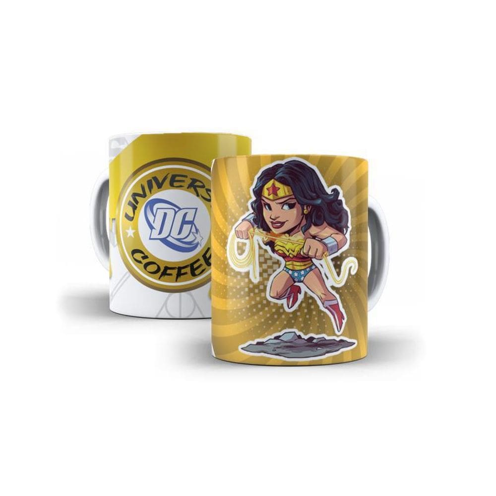 Caneca Mulher Maravilha Cartoon Geek Premium