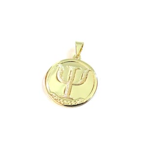 Pingente Medalha Profissão Curso Psicologia Folheado 18k
