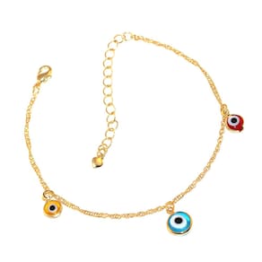 Pulseira Olho Grego Turco Colorido Folheado Ouro 18k