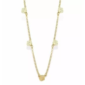 Colar Cordão Flores Rosas Festa Delicado Folheado 18k