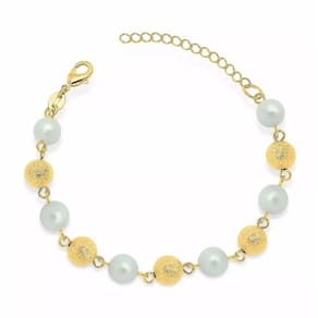 Pulseira Delicado Pérolas Bolas Fosca Lembrança Folheado