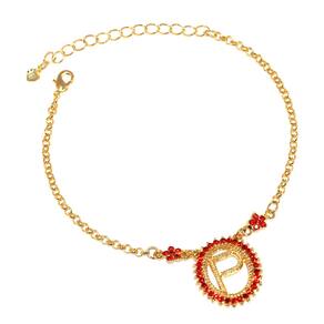 Pulseira Simples Inicial Lembrança Folheado Ouro 18k