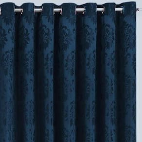 Cortina Jacquard 3,00x2,30 Para Varão Simples Azul