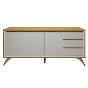 Buffet Piazza 3 Portas 3 Gavetas Mavaular Off White Naturalle