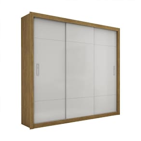 Guarda Roupa Roupeiro Lotse 3 Portas De Correr 4 Gavetas Carioca Cinamomo Off White