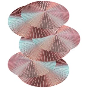 Jogo Americano 8 Peças Mesa Posta Mesa Redondo Linha Luxo Tamanho Grande Modelo Egípcio Em Pvc Cor:rose