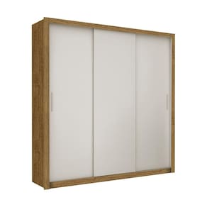 Guarda Roupa Roupeiro Clarice 3 Portas De Correr 4 Gavetas Carioca Cinamomo Off White