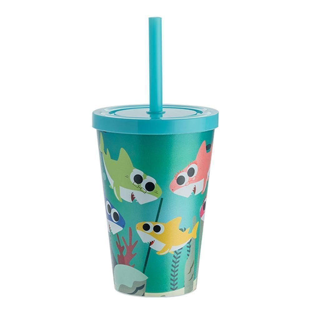 Copo Com Canudo Tubarãozinho - 350ml