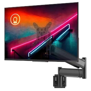 Suporte Para Monitor Até 26 Articulado Para Painel Canaletado Com Regulagem De Altura Octoo Clipway-c1 Prateado