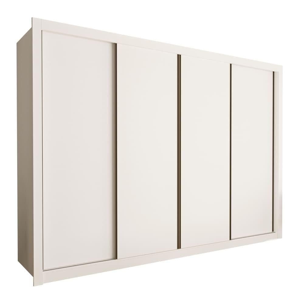 Guarda Roupa 4 Portas De Correr 4 Gavetas Nápoli Minastex Branco