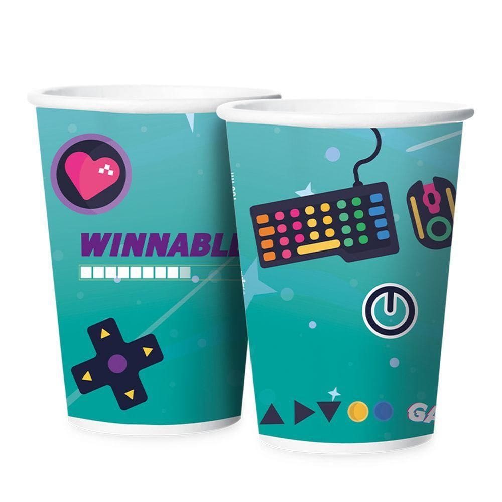 Copo De Papel Games - 180ml - 12 Unidades