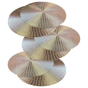 Jogo Americano 8 Peças Mesa Posta Mesa Redondo Linha Luxo Tamanho Grande Modelo Egípcio Em Pvc Cor:dourado
