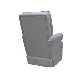 Poltrona De Amamentação Balanço Ellen Com Puff Veludo Cinza Escuro - Lg Decor Baby