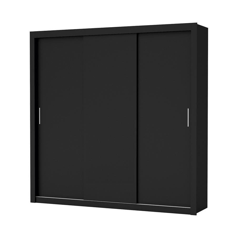 Guarda Roupa Roupeiro Clarice 3 Portas De Correr 4 Gavetas Carioca Preto