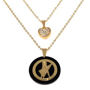 Colar Cordão Duplo Curso Arquitetura Folheado Ouro 18k