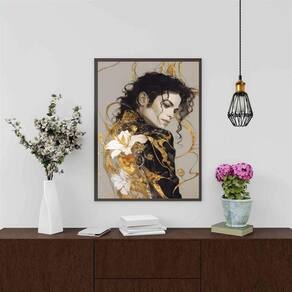 Quadro Decorativo Arte Michael Jackson 24X18Cm - Com Vidro