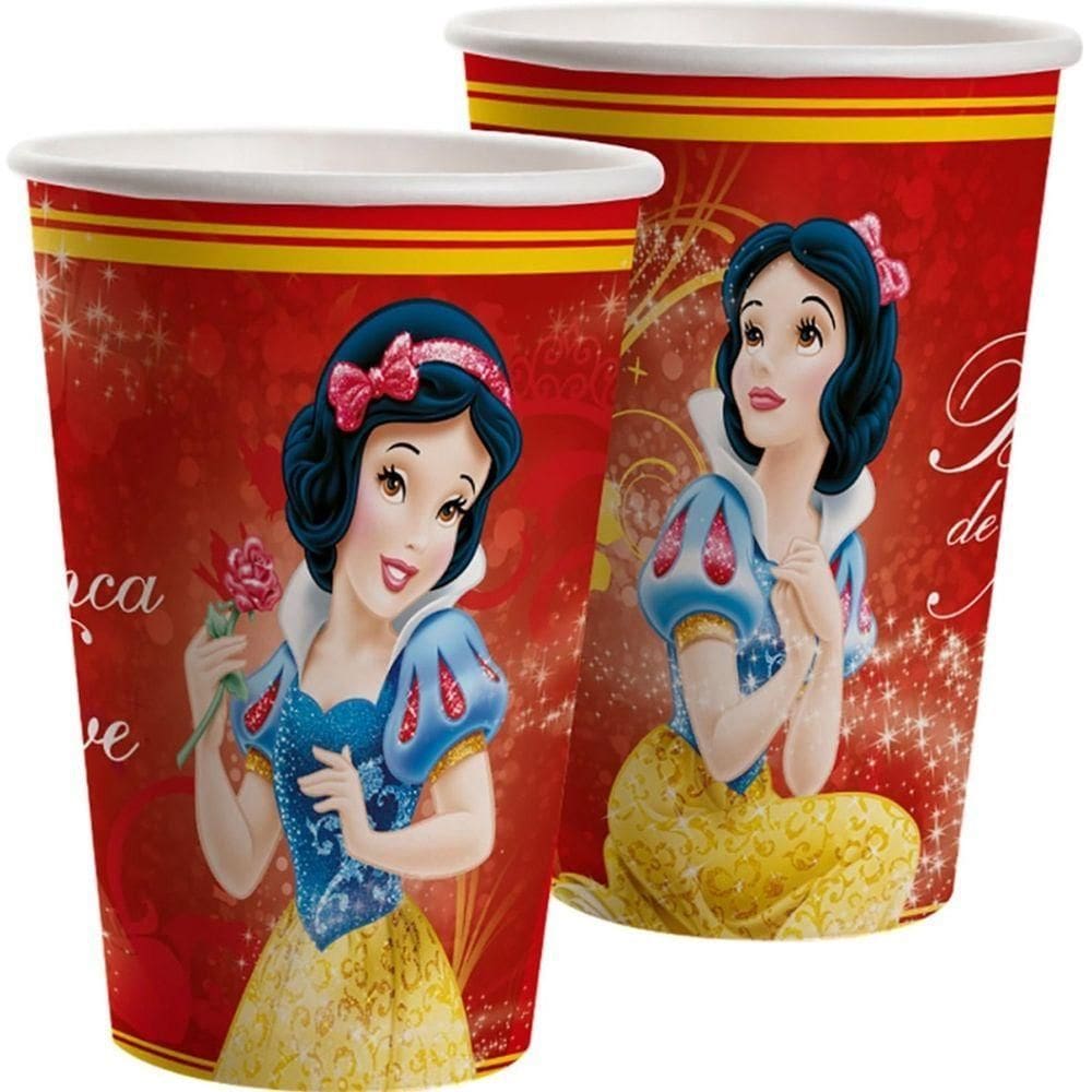 Copo De Papel Branca De Neve - 330ml - 8 Unidades