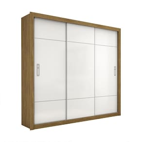 Guarda Roupa Roupeiro Lotse 3 Portas De Correr 4 Gavetas Carioca Cinamomo Branco