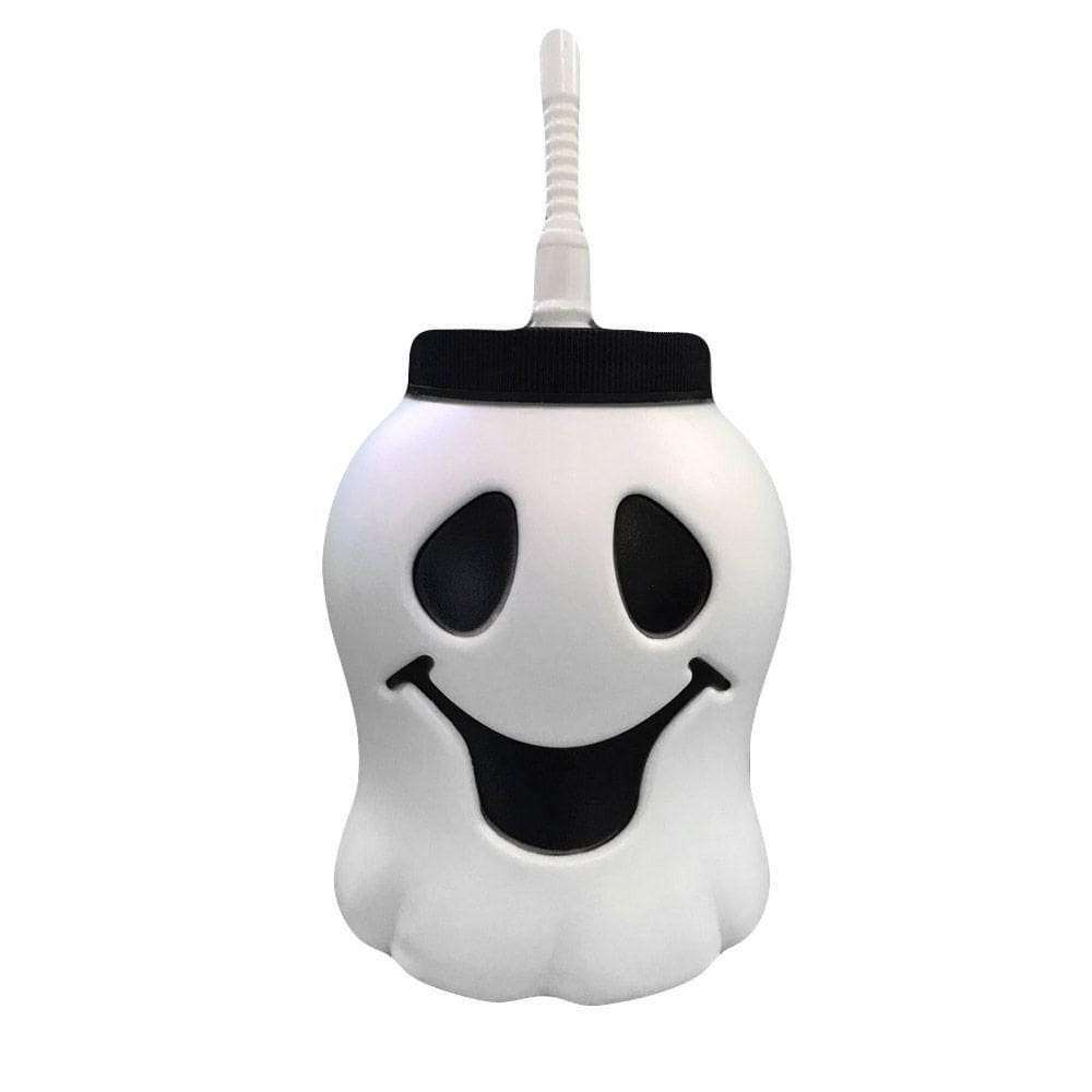 Copo Com Canudo Fantasma Halloween - 400ml