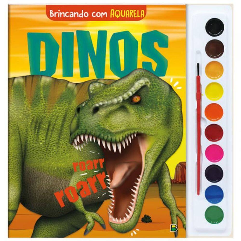 Livro Brincando Com Aquarela: Dinos