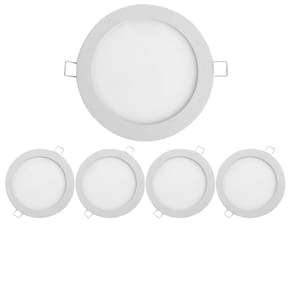 Kit 5 Painel Led Redondo Embutir 6W 6500K Bivolt Foxlux