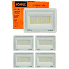 Kit 5 Refletor Led 150W 6500K Branco Bivolt Foxlux