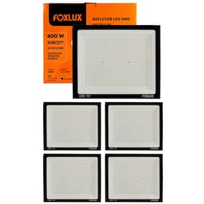 Kit 5 Refletor Led 400W 6500K Bivolt IP65 Foxlux