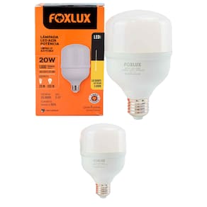 Kit 2 Lâmpada Led Alta Potência 20w 3000k E-27 Bivolt Foxlux