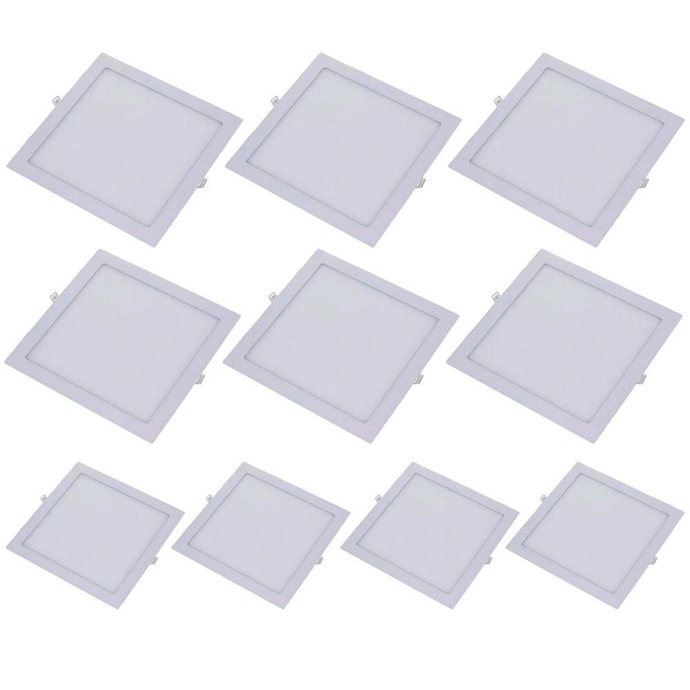 Kit 10 Painel Led Quadrado Embutir 24W 4000K Bivolt Foxlux