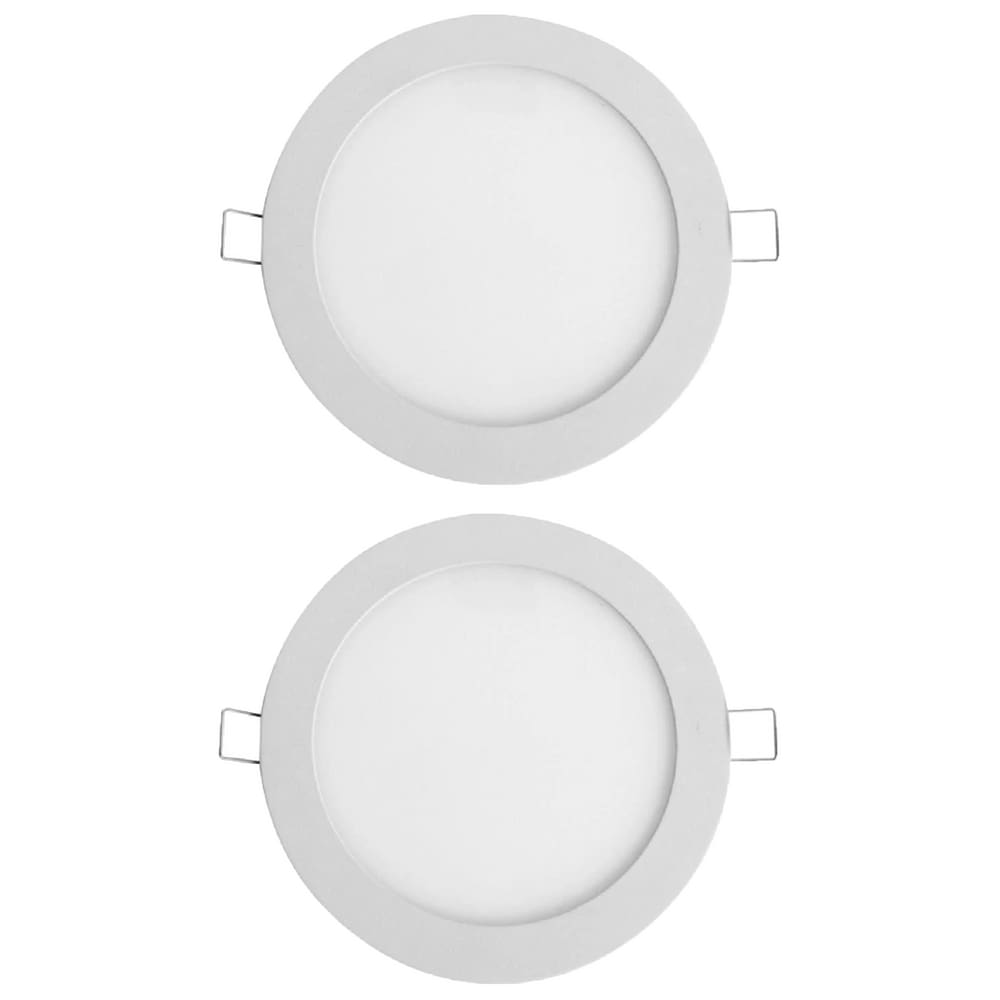 Kit 2 Painel Led Redondo Embutir 6W 6500K Bivolt Foxlux