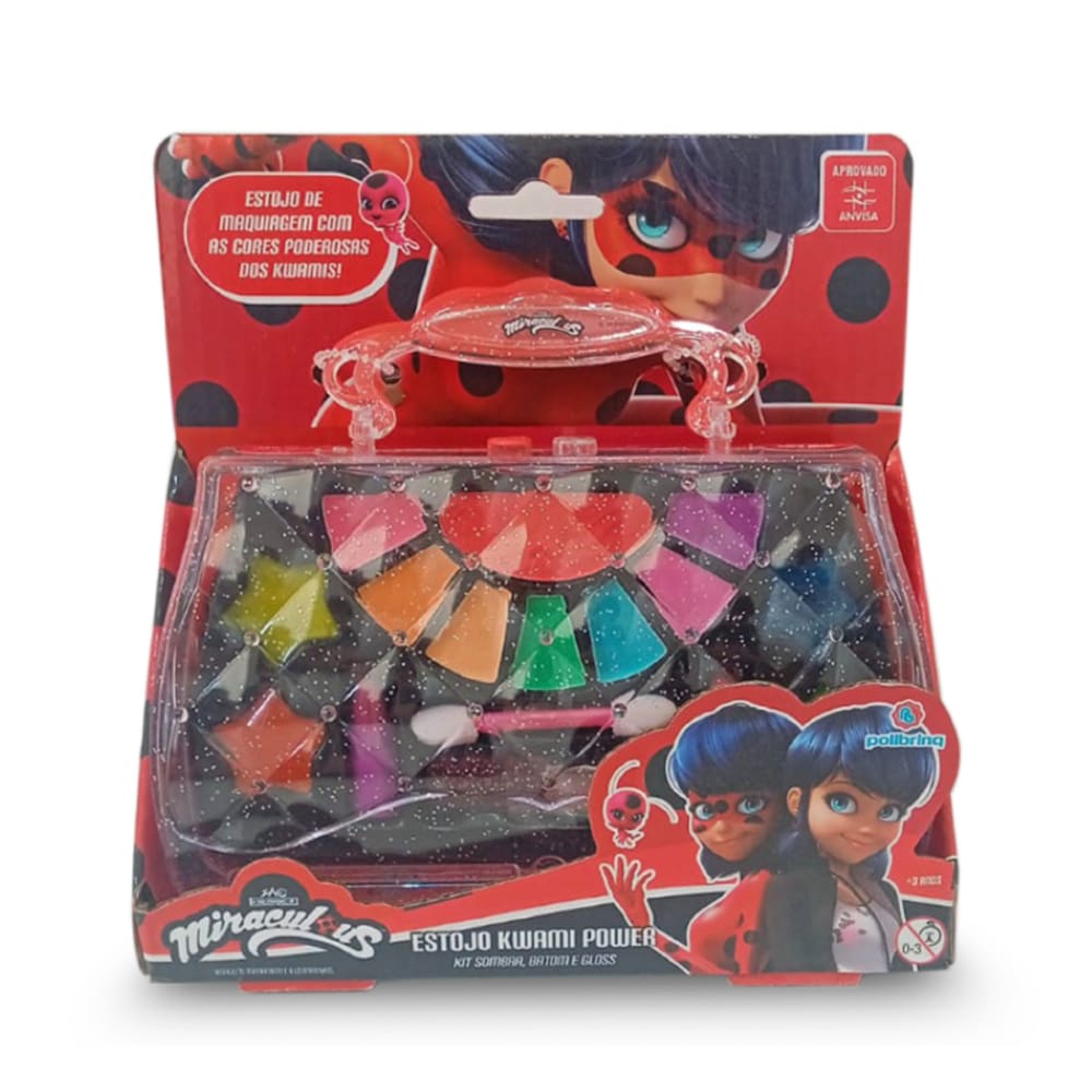 Maleta Maquiagem Infantil Crianças + Batom Sombra Esmalte Lady-Bug