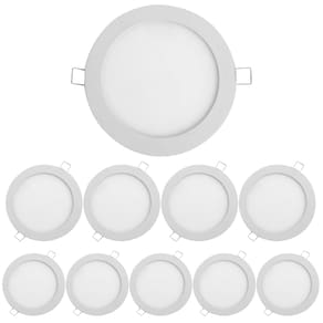 Kit 10 Painel Led Redondo Embutir 18W 6500K Bivolt Foxlux