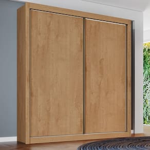 Guarda Roupa Solteiro 2 Portas 4 Gavetas - Zurique-Amêndoa - Móveis Europa