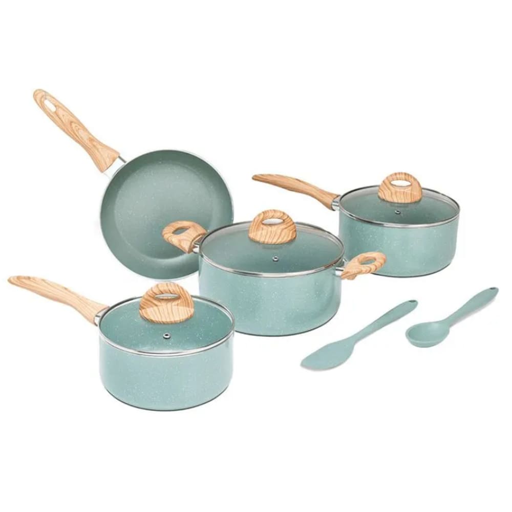 Jogo de Panelas Antiaderente Ceramic Life Botanika 6 Peças Verde Indução Brinox