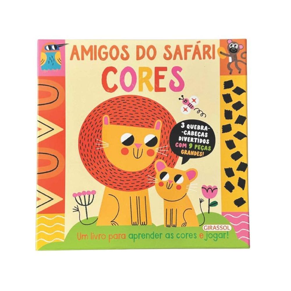 Quebra-cabeça em ação: Amigos do Safári - Cores