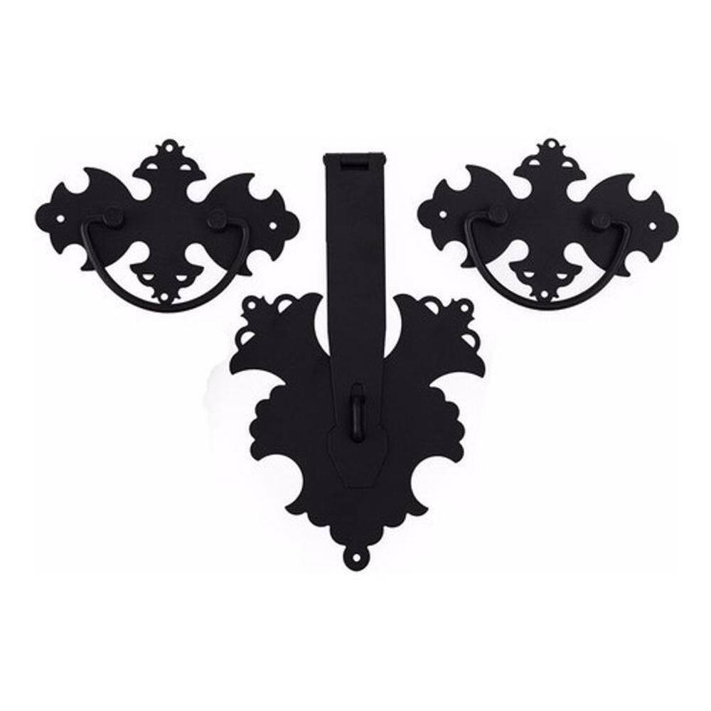 Kit 3 Puxadores Alça Medalhão + 1 Fecho + 1 Tranca