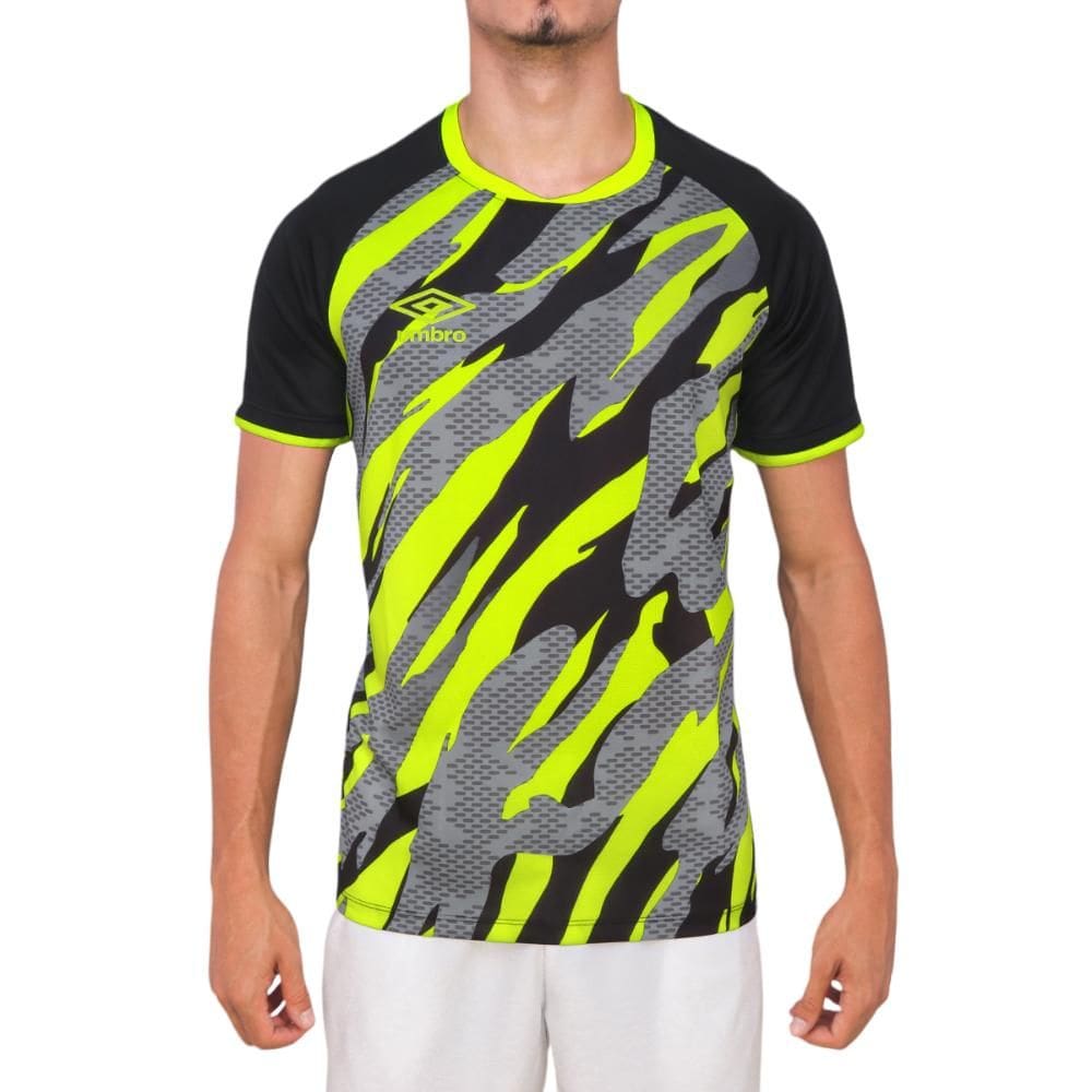 Camiseta Umbro Artillery Preto Limão E Grafite