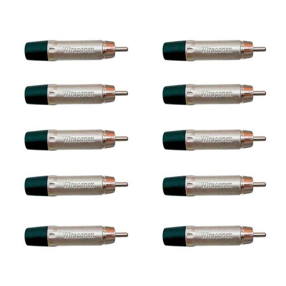 Kit Conector Plug Rca Macho Wc 1212 Bk 10Un Wireconex - P