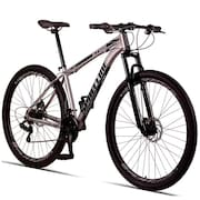 Bicicleta Aro 29 Spaceline Star 21 Marchas, Quadro de Alumínio e Freio a Disco - Prata/Preto
