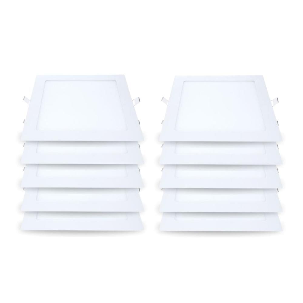 Painel Led Avant Quadrado Embutir 24w 4000k Bivolt 10 Und