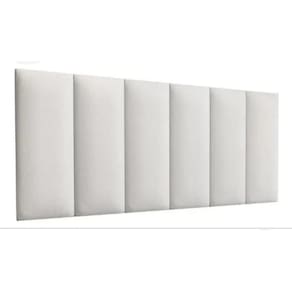 Cabeceira Cama Queen Modulada 160Cm Corino Deluxe Branco
