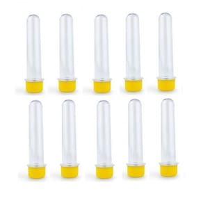 Kit 10 Tubete 12Cm Amarelo Acrílico Para Personalizar Festa