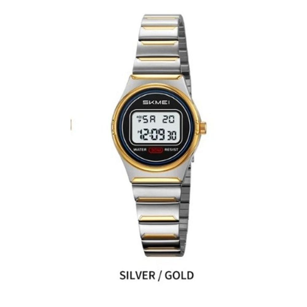 Relógio Unissex Relógio Skmei Digital 2338 Prata E Dourado
