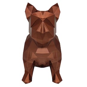 Bulldog Francês 3D Cachorro 18Cm Estátua Decorativo Cor