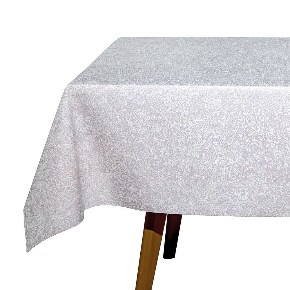 Toalha Mesa Retangular Döhler Clean Athenas Edite Bege 8 Lugares