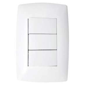 Interruptor Triplo 1 Simples + 2 Paralelos 4X2 - Branco