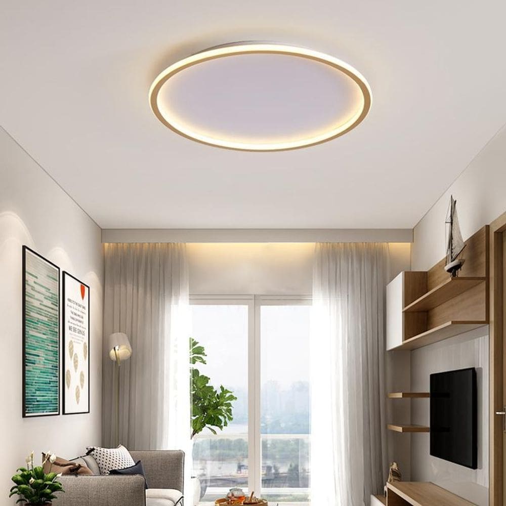 Lustre Luminaria Led 50W Fixa Redonda Preto E Branco 50Cm