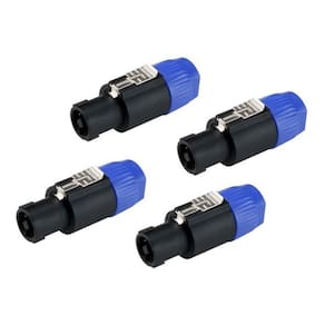 4 Plug Conector Speakon Macho Azul Linha 4 Polos Robusto Mxt